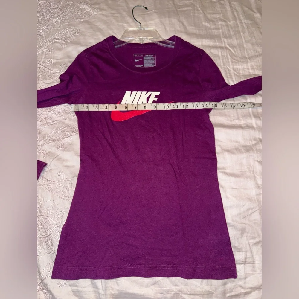 Nike Purple Long Sleeve Logo Shirt Size S